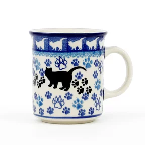 Kubek ceramiczny 236 0,3l <br> 1771X Czarny kot Bolesławiec